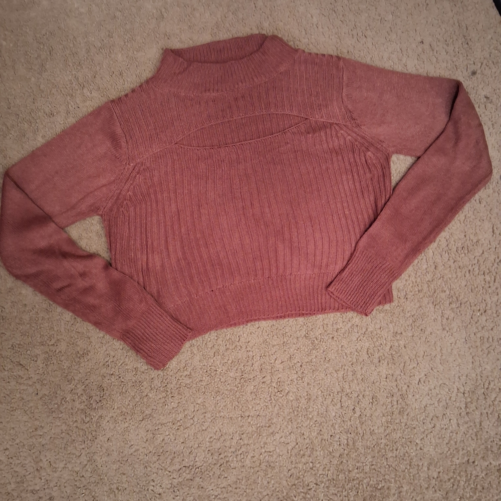 Chic Brown Ribbed Crop Top - Picture 2 of 5